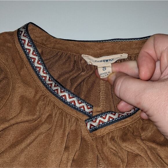 Sleeveless brown ruched top Western boho Bohemian Indian Y2K - Picture 8 of 8